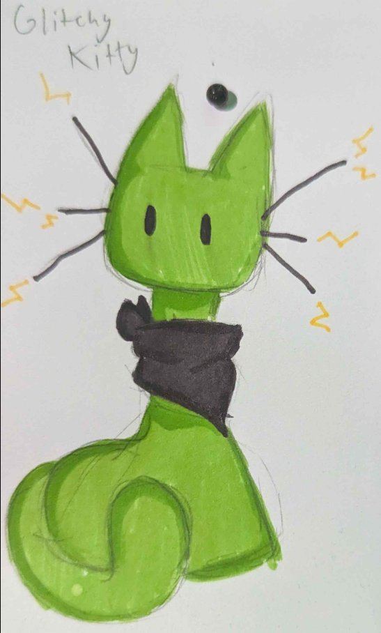 Glitchy Kitty drawing